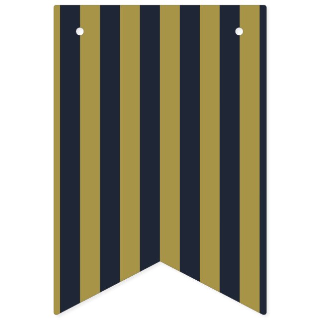 Bandeirinha Dourado Elegante e Marinho - faixas verticais azui (Primeira Bandeira)