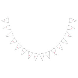 Bandeirinha Duas folhas com a parte vermelha e branca intrinca