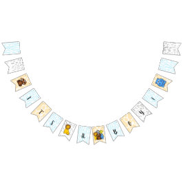 Bandeirinha É um cartaz de Chá de fraldas do Zoo Menino