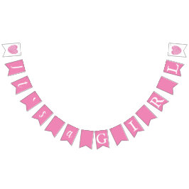 Bandeirinha É um Chá de fraldas de Tipografia Rosa Menina