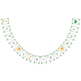 Bandeirinha É um Chá de fraldas Safari Verde da Selva de Bebê