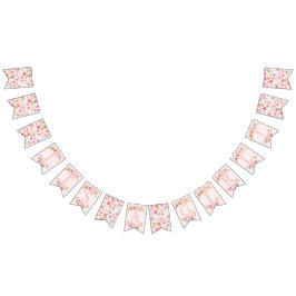 Bandeirinha É uma faixa de Chá de fraldas - Rosa Esbranquiçado