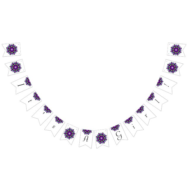 Bandeirinha É uma garota! Mandala em roxo (Todos)