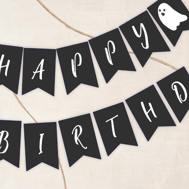 Bandeirinha Ei Boo Aniversário Fantasma (Criador carregado)