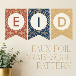 Bandeirinha Eid Mubarak Padrão Árabe