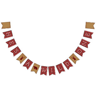 Bandeirinha Ele é selvagem   Xadrez Primeiro Aniversário