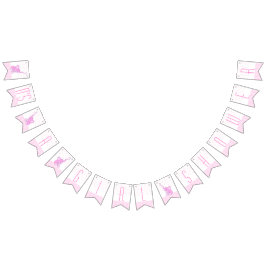 Bandeirinha Elefantes cor-de-rosa É um chá de fraldas feminino