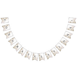 Bandeirinha Elegant Ivory White Flowers Bunting Flag