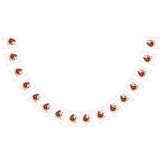 Bandeirinha Elegant Merry Christmas Santa Claus (Todos)