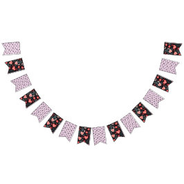Bandeirinha Elegant Valentine's Day floral bunting banner