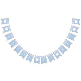 Bandeirinha Elegante Aquarela Algo Azul Noiva para Ser