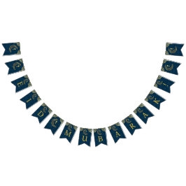 Bandeirinha Elegante Arte Islâmica Dourada Eid Mubarak Eid