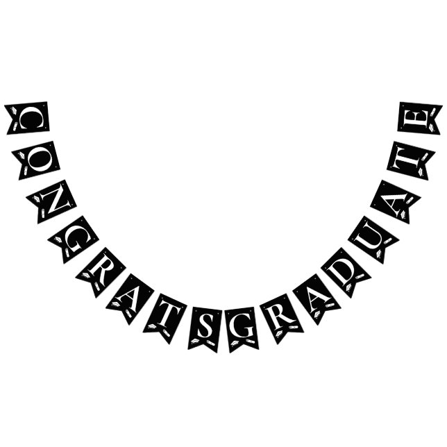 Bandeirinha Elegante Black White Felgat Boné, Diploma (Todos)