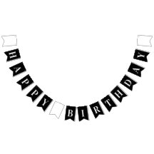 Elegante Chic Preto Branco Feliz Aniversário
