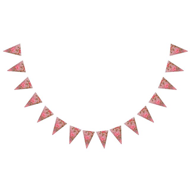 Bandeirinha Elegante desenho de tecido apresentando floral int (Todos)