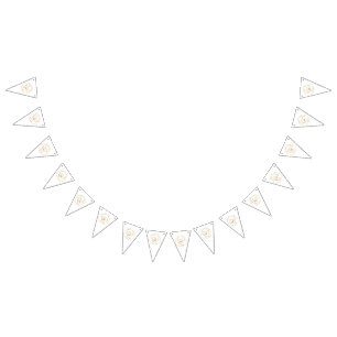 Bandeirinha Elegante Monograma de Casamento em Ouro