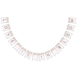 Bandeirinha Elegante Rosa Pink Chá de Noiva 