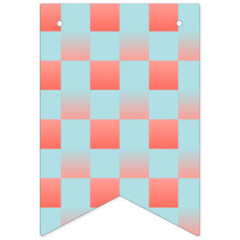 Bandeirinha Elegante xadrez degradê azul pó rosa coral