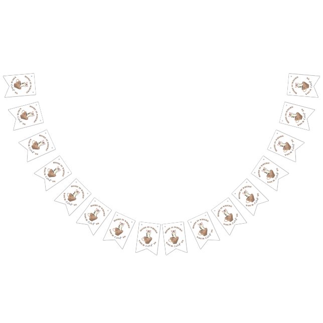 Bandeirinha Engraçado texto Lar é onde seu gato está no copo (Todos)