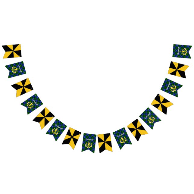 Bandeirinha Escudo do Brasão de Armas e Tartan Campbell (Todos)