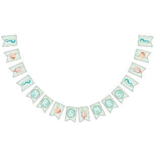 Bandeirinha Estamenha do casamento de praia da casa de campo