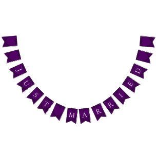 Bandeirinha Estamenha gótico do casamento do coração roxo e