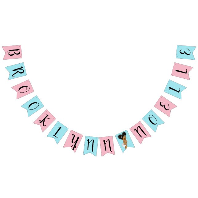 Bandeirinha Estamenha personalizada do chá de fraldas (Todos)