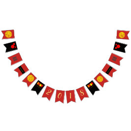 Bandeirinha Estamenha preta do ano e Dourado vermelha nova