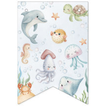 Estandarte de Aniversário de 1 Ano Sob o Mar