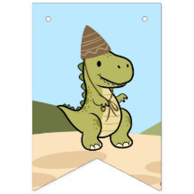 Estandarte de bandeirolas personalizado de dinossa
