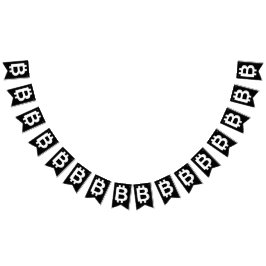 Bandeirinha Estandarte de Bunting Bitcoin B Cool