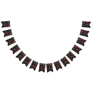 Bandeirinha Estandarte de Bunting de Arco Gótico Escuro
