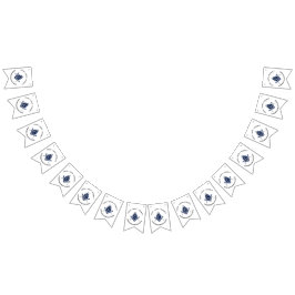 Bandeirinha Estandarte de Bunting Maçônico Azul Limpo