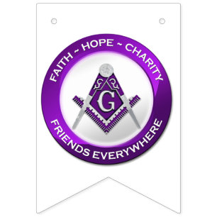 Bandeirinha Estandarte de Bunting Maçônico Roxo