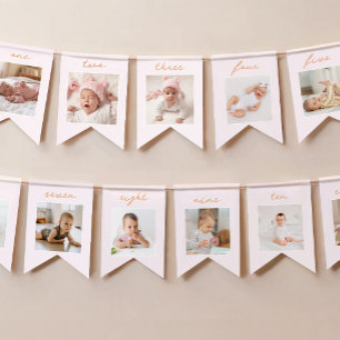 Bandeirinha Estandarte de Fotos de Aniversário de 1 Ano do Peq