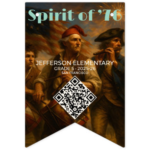 Bandeirinha Estandarte Escolar QR Personalizado • Tributo ao O