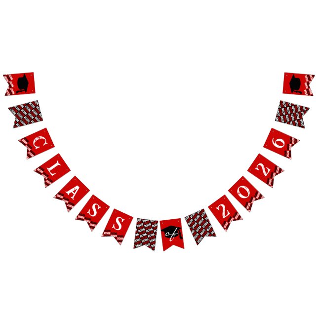 Bandeirinha Estandarte Suspensa de Graduação Vermelho Preto da (Todos)