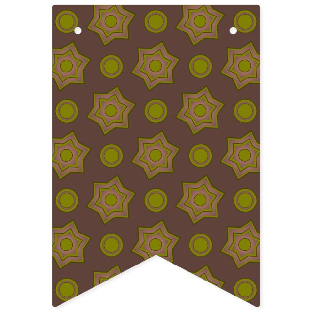Bandeirinha Estrelas e círculos em castanho e verde (Primeira Bandeira)