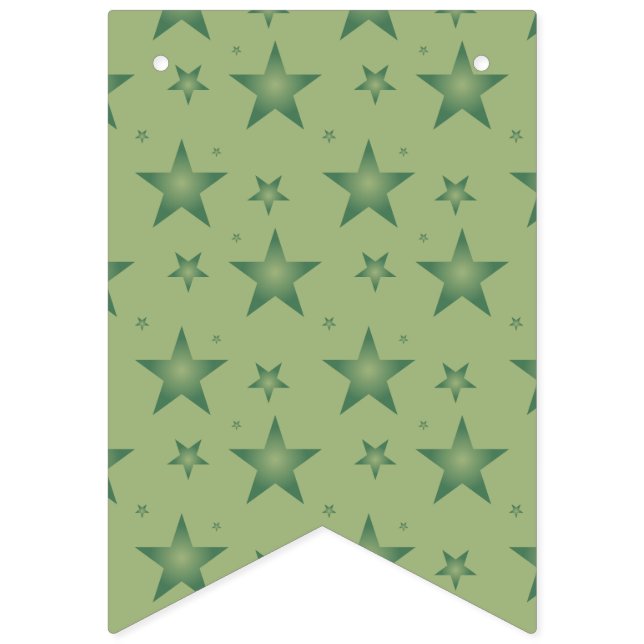 Bandeirinha Estrelas Elegante e Na moda em Verde Sage (Primeira Bandeira)