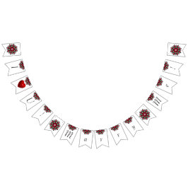 Bandeirinha Eu Te Amo! Casado-Me! Mandala em rosa profundo