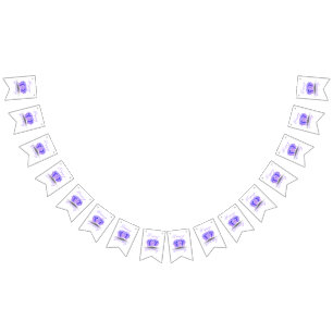 Bandeirinha Faça Aniversário Lindo Estandarte de Bunting Roxo