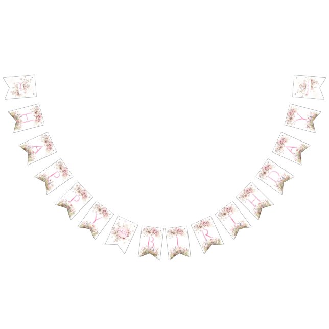 Bandeirinha Fada, flor-de-flor-rosa, Convite de Aniversário (Todos)