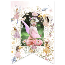 Bandeirinha Fairies Wildflower Meadow Birthday Garland Foto