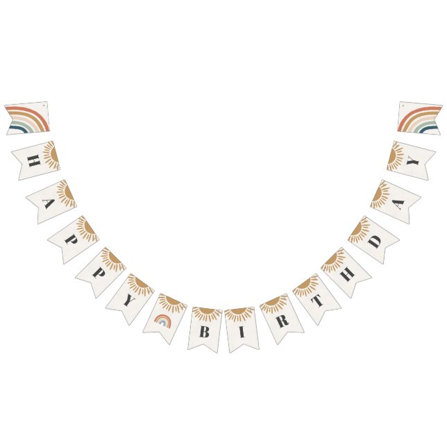 Bandeirinha faixa da festa de aniversário feliz da sunshine bo (Todos)