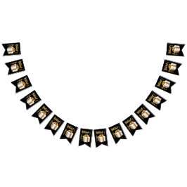 Bandeirinha Faixa de Aniversário Branco Dourado Bunting