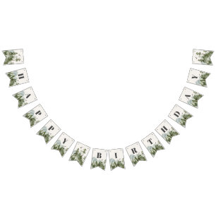 Bandeirinha faixa de aniversário da floresta do parque naciona