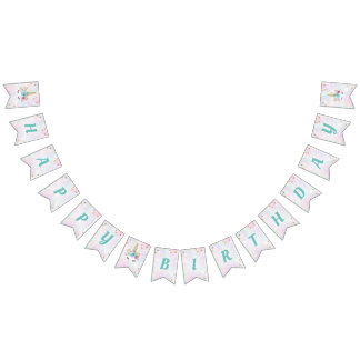 Bandeirinha Faixa de aniversário do Unicórnio