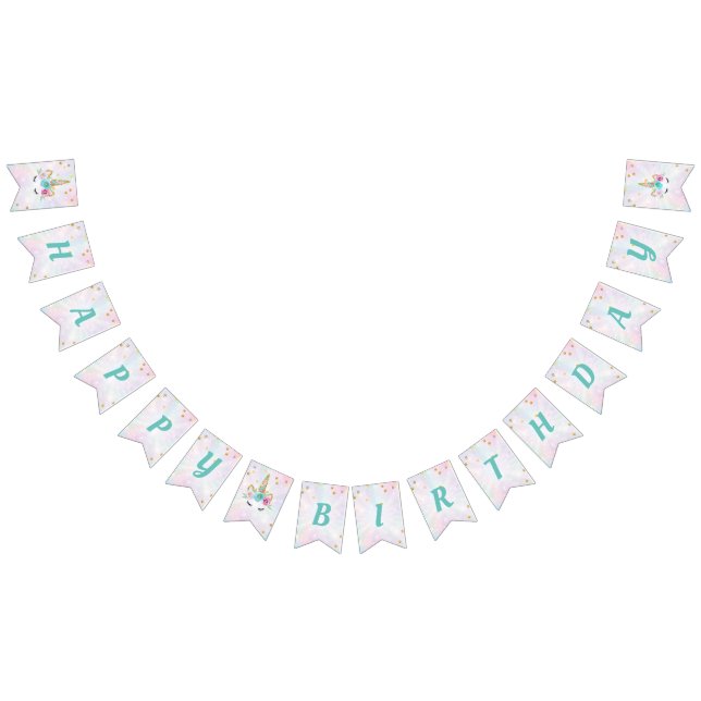 Bandeirinha Faixa de aniversário do Unicórnio (Todos)