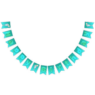 Bandeirinha Faixa de Aniversário Feliz Beluga Boo