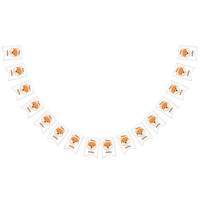 Bandeirinha Faixa de Aniversário Shiba Inu Original (Todos)